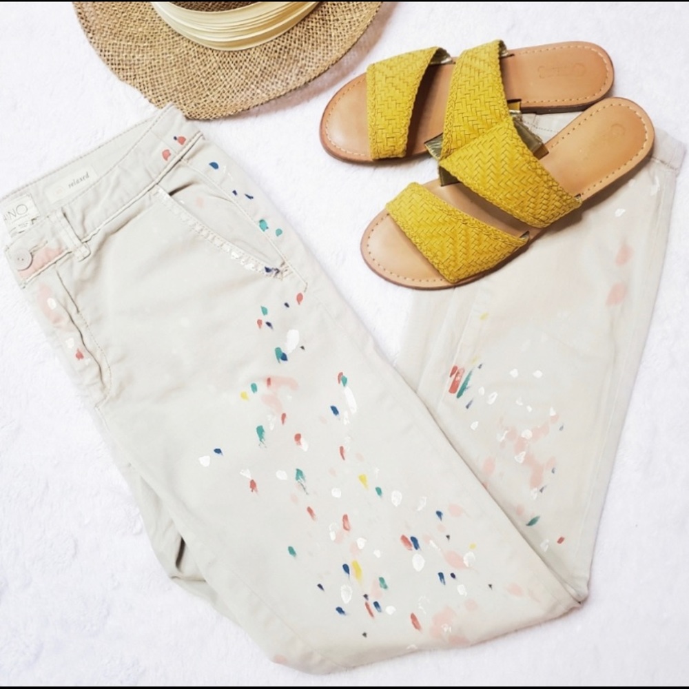 Paint Splatter Khaki Chinos 24 Petite